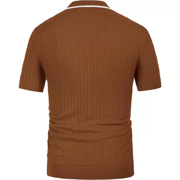 PJ PAUL JONES Mens Knitted Polo Shirts Short Sleeve Texture Summer Polo T Shirt Casual Pullover Polo Shirt