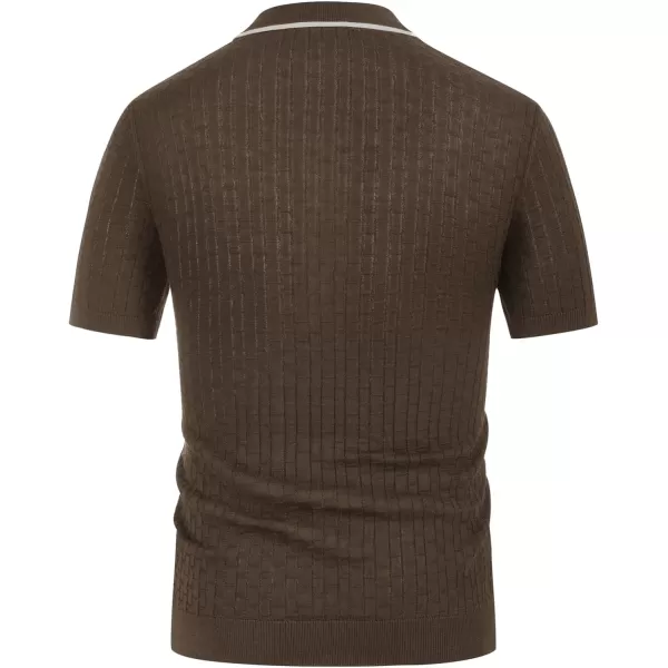 PJ PAUL JONES Mens Knitted Polo Shirts Short Sleeve Texture Summer Polo T Shirt Casual Pullover Polo Shirt