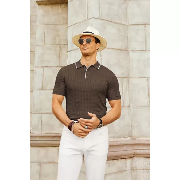 PJ PAUL JONES Mens Knitted Polo Shirts Short Sleeve Texture Summer Polo T Shirt Casual Pullover Polo Shirt