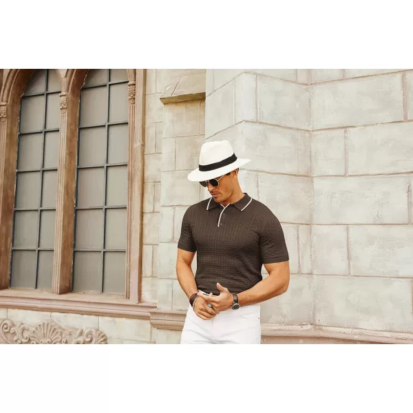 PJ PAUL JONES Mens Knitted Polo Shirts Short Sleeve Texture Summer Polo T Shirt Casual Pullover Polo Shirt