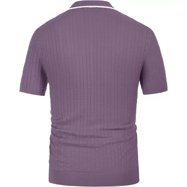 PJ PAUL JONES Mens Knitted Polo Shirts Short Sleeve Texture Summer Polo T Shirt Casual Pullover Polo Shirt