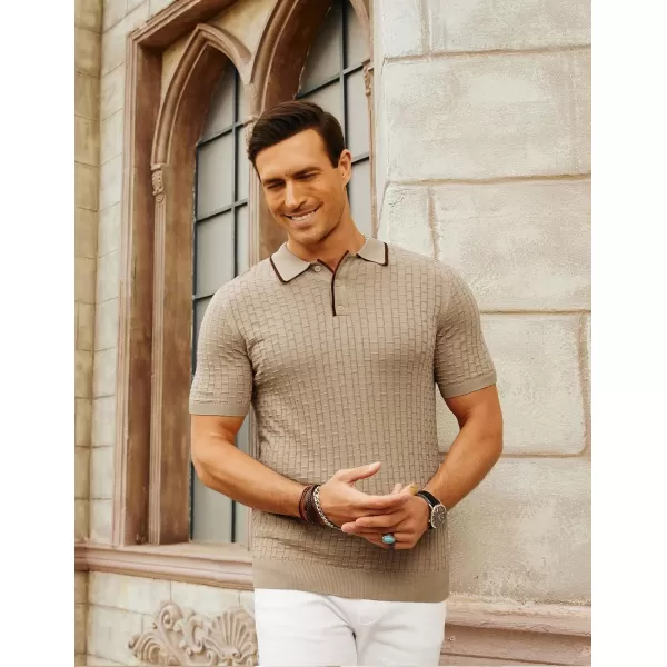 PJ PAUL JONES Mens Knitted Polo Shirts Short Sleeve Texture Summer Polo T Shirt Casual Pullover Polo Shirt