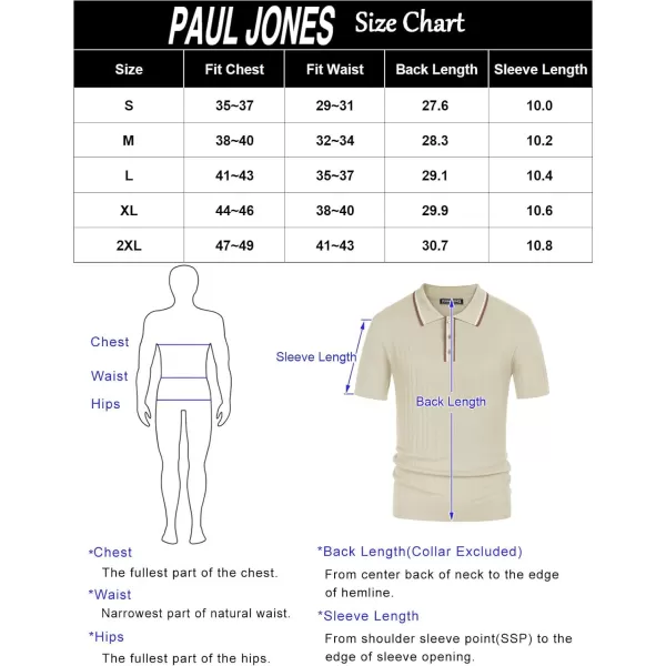 PJ PAUL JONES Mens Knitted Polo Shirts Short Sleeve Textured Pullover Golf Polo T Shirts