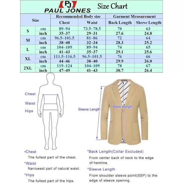 PJ PAUL JONES Men's Lightweight Sport Coat Casual Blazer Two Button Suit Jacket Regular Fit Sportcoat Machine Washable