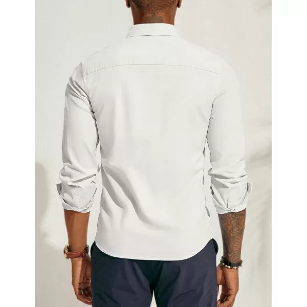 PJ PAUL JONES Men's Linen Shirts Long Sleeve Casual Button Down Shirt Breathable Dress Shirts