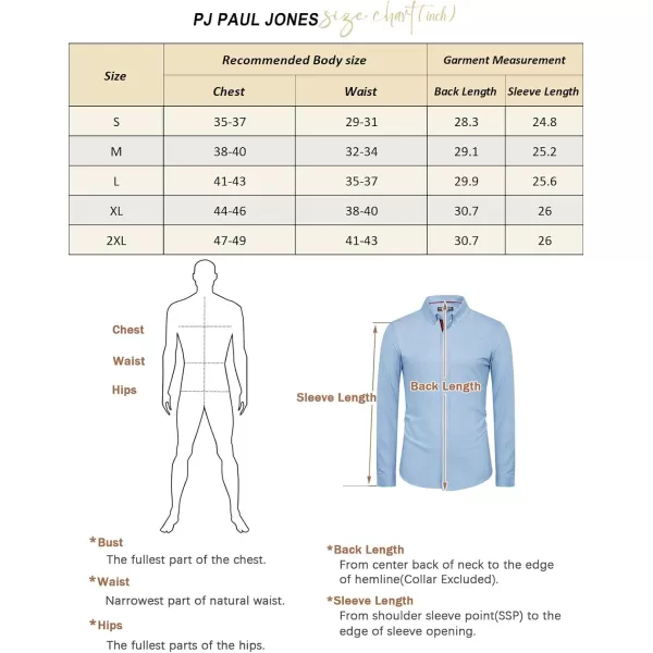 PJ PAUL JONES Men's Linen Shirts Long Sleeve Casual Button Down Shirt Breathable Dress Shirts
