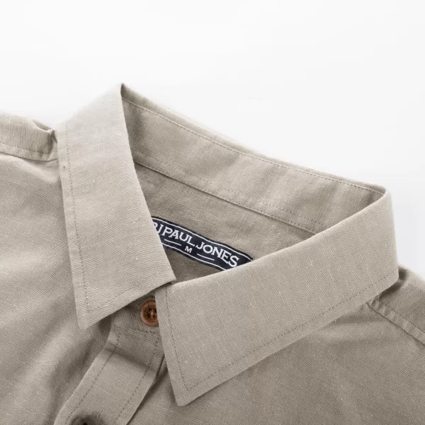 PJ PAUL JONES Men's Linen Shirts Short Sleeve Casual Button Down Shirts Summer Beach Shirt with Pocket