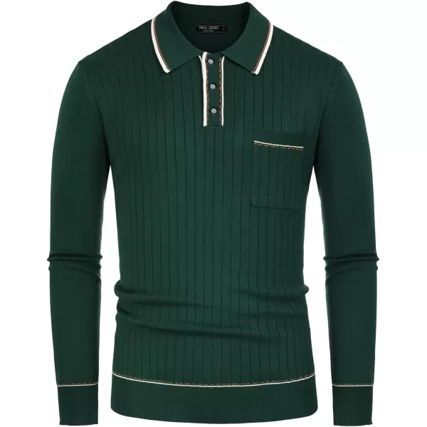 PJ PAUL JONES Mens Long Sleeve Pullover Sweaters Vintage Button-Up Knit Shirt