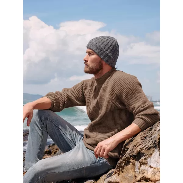 PJ PAUL JONES Men's Mock Turtleneck Sweater Casual Cable Knit Twisted Pullover Sweaters