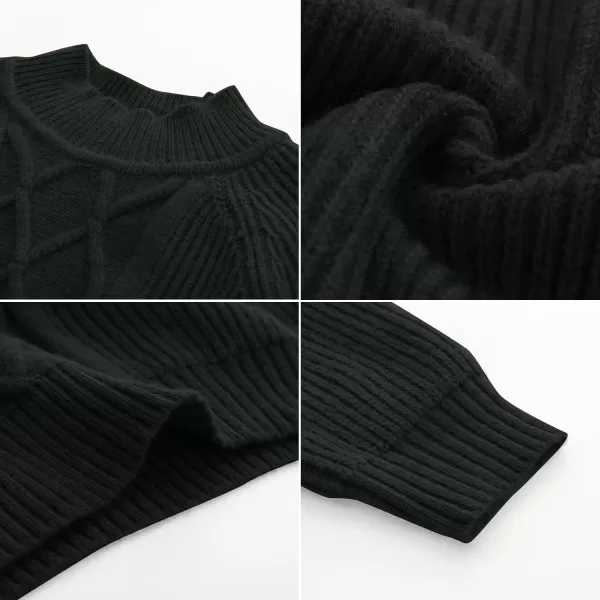 PJ PAUL JONES Men's Mock Turtleneck Sweater Casual Cable Knit Twisted Pullover Sweaters