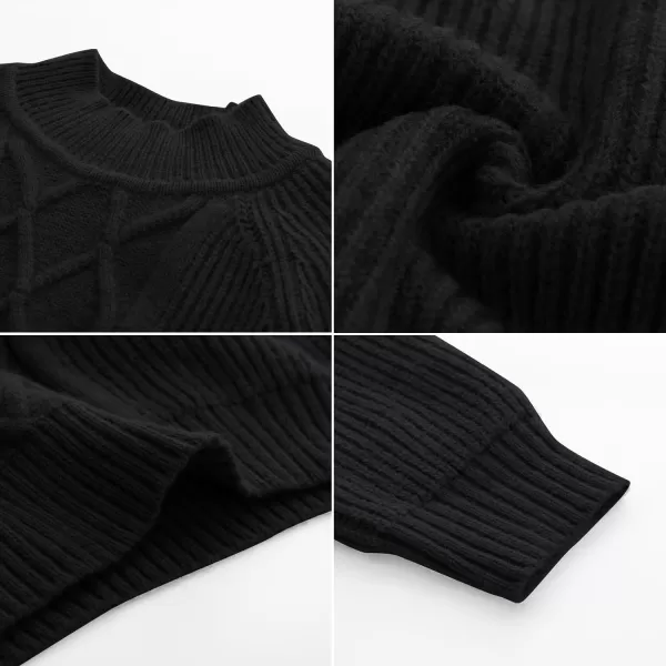PJ PAUL JONES Men's Mock Turtleneck Sweater Casual Cable Knit Twisted Pullover Sweaters