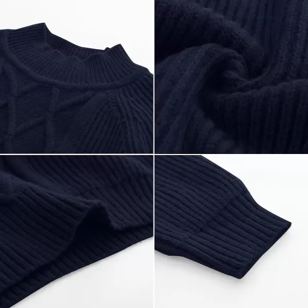 PJ PAUL JONES Men's Mock Turtleneck Sweater Casual Cable Knit Twisted Pullover Sweaters