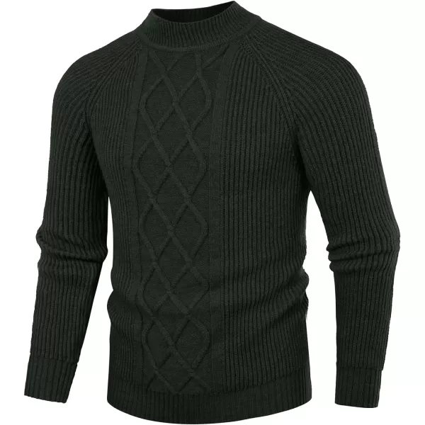 PJ PAUL JONES Men's Mock Turtleneck Sweater Casual Cable Knit Twisted Pullover Sweaters