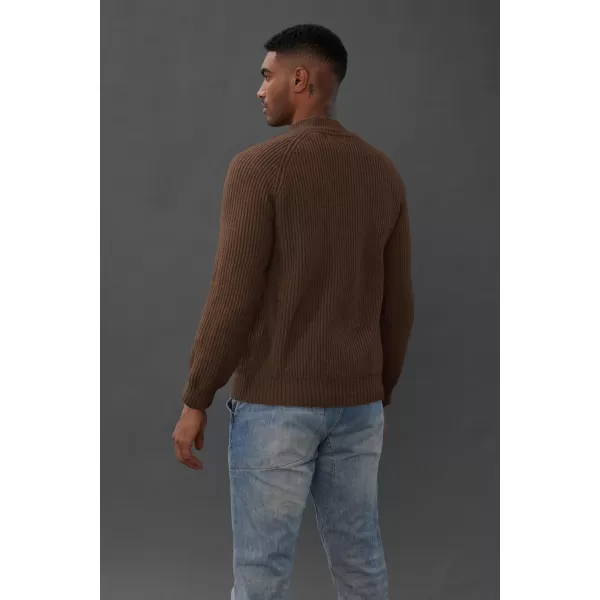 PJ PAUL JONES Men's Mock Turtleneck Sweater Casual Cable Knit Twisted Pullover Sweaters