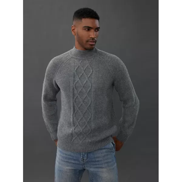 PJ PAUL JONES Men's Mock Turtleneck Sweater Casual Cable Knit Twisted Pullover Sweaters