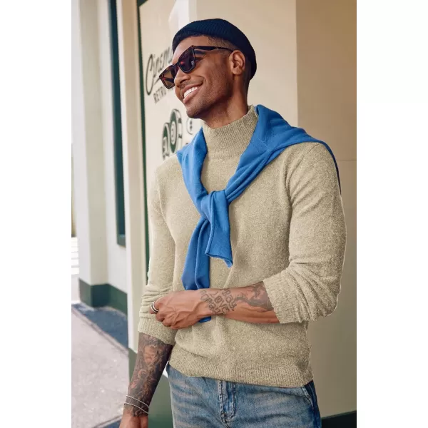 PJ PAUL JONES Men's Mock Turtleneck Sweater Long Sleeve Undershirts Wool Blend Pullover Sweaters
