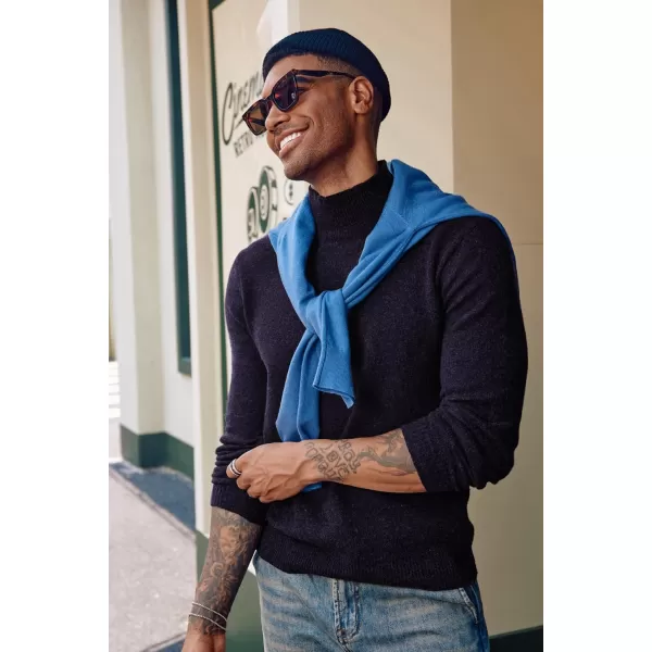 PJ PAUL JONES Men's Mock Turtleneck Sweater Long Sleeve Undershirts Wool Blend Pullover Sweaters