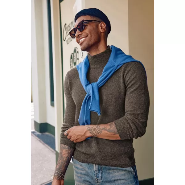 PJ PAUL JONES Men's Mock Turtleneck Sweater Long Sleeve Undershirts Wool Blend Pullover Sweaters
