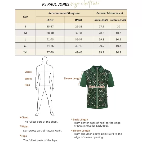PJ PAUL JONES Mens Old Money Polo Shirt Vintage Lapel Collar Knit Shirt Pattern Short Sleeve Button Down Shirt