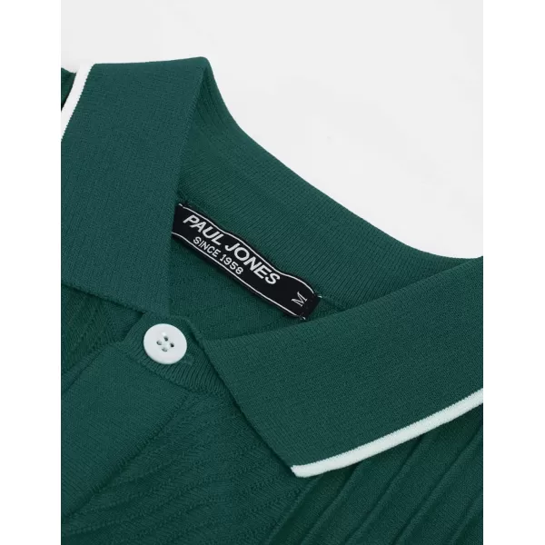 PJ PAUL JONES Men's Polo Shirt Button Down Knit Shirt Casual Summer Beach Golf Polo