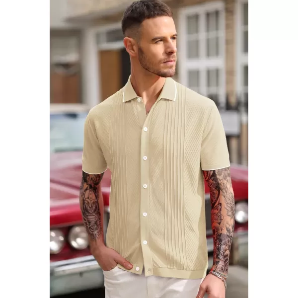 PJ PAUL JONES Men's Polo Shirt Button Down Knit Shirt Casual Summer Beach Golf Polo
