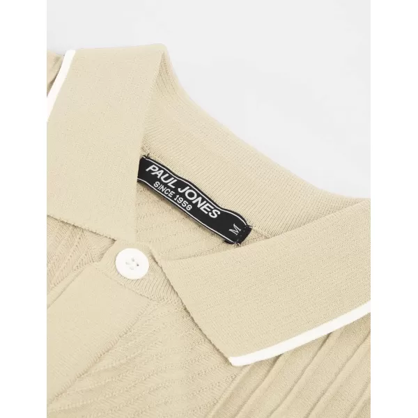 PJ PAUL JONES Men's Polo Shirt Button Down Knit Shirt Casual Summer Beach Golf Polo