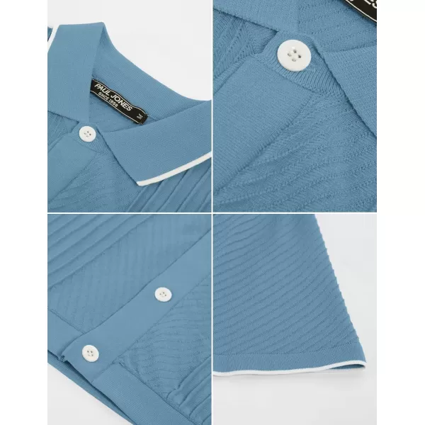 PJ PAUL JONES Men's Polo Shirt Button Down Knit Shirt Casual Summer Beach Golf Polo
