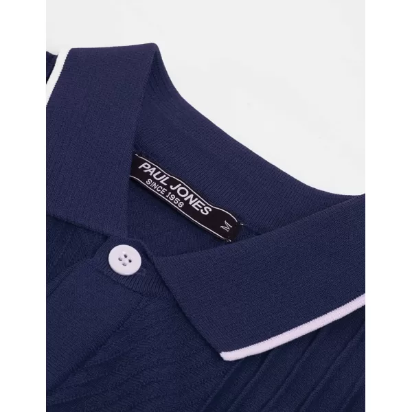 PJ PAUL JONES Men's Polo Shirt Button Down Knit Shirt Casual Summer Beach Golf Polo