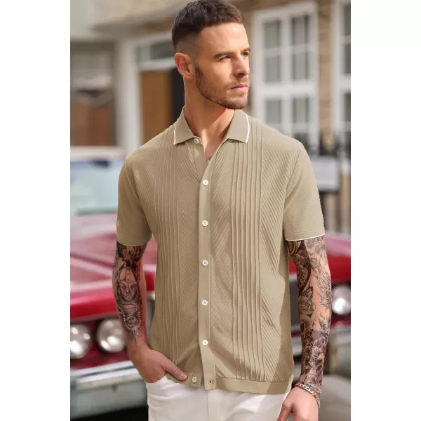 PJ PAUL JONES Men's Polo Shirt Button Down Knit Shirt Casual Summer Beach Golf Polo