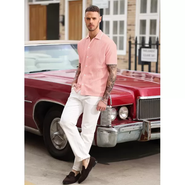 PJ PAUL JONES Men's Polo Shirt Button Down Knit Shirt Casual Summer Beach Golf Polo