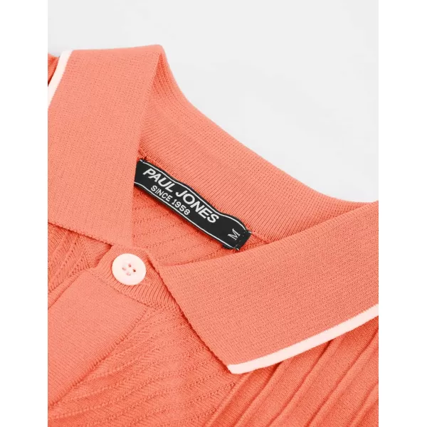 PJ PAUL JONES Men's Polo Shirt Button Down Knit Shirt Casual Summer Beach Golf Polo