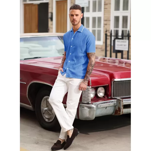 PJ PAUL JONES Men's Polo Shirt Button Down Knit Shirt Casual Summer Beach Golf Polo