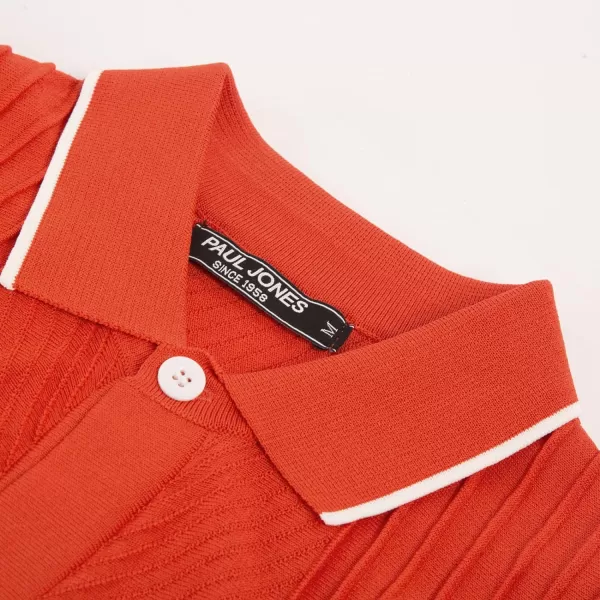 PJ PAUL JONES Men's Polo Shirt Button Down Knit Shirt Casual Summer Beach Golf Polo