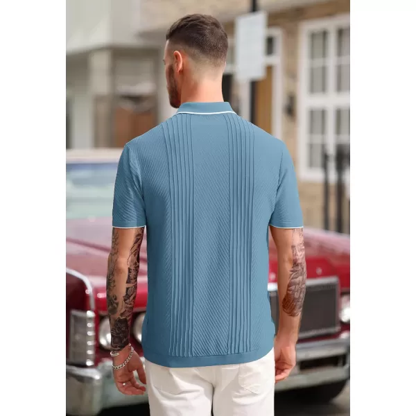 PJ PAUL JONES Men's Polo Shirt Button Down Knit Shirt Casual Summer Beach Golf Polo