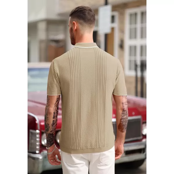 PJ PAUL JONES Men's Polo Shirt Button Down Knit Shirt Casual Summer Beach Golf Polo