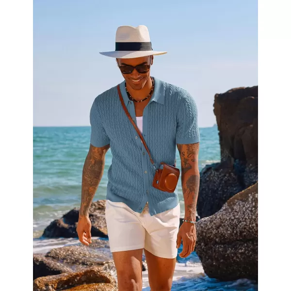 PJ PAUL JONES Men's Polo Shirt Hollowed-Out Textured Casual Knitted Golf Shirt
