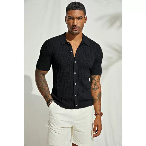 PJ PAUL JONES Men's Polo Shirt Hollowed-Out Textured Casual Knitted Golf Shirt