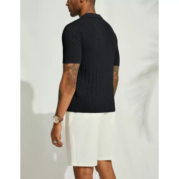 PJ PAUL JONES Men's Polo Shirt Hollowed-Out Textured Casual Knitted Golf Shirt