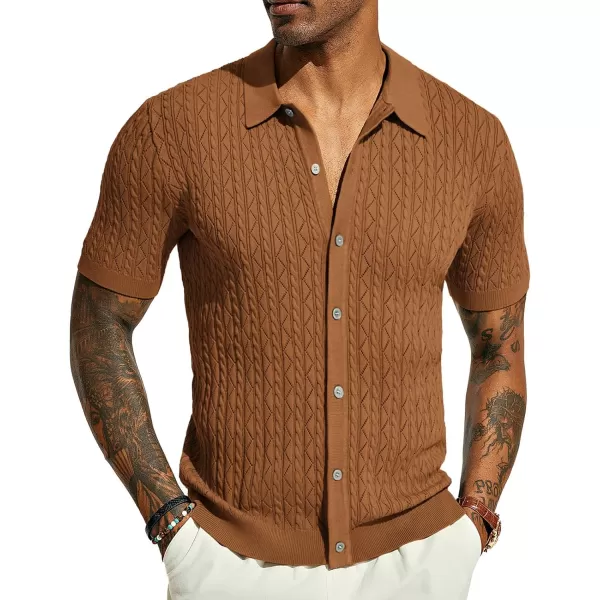 PJ PAUL JONES Men's Polo Shirt Hollowed-Out Textured Casual Knitted Golf Shirt