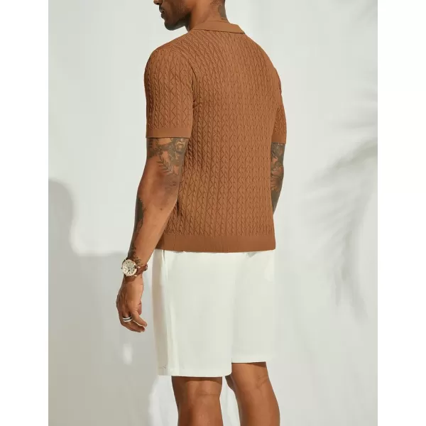 PJ PAUL JONES Men's Polo Shirt Hollowed-Out Textured Casual Knitted Golf Shirt