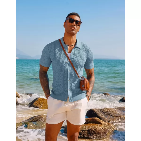 PJ PAUL JONES Men's Polo Shirt Hollowed-Out Textured Casual Knitted Golf Shirt