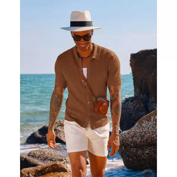 PJ PAUL JONES Men's Polo Shirt Hollowed-Out Textured Casual Knitted Golf Shirt