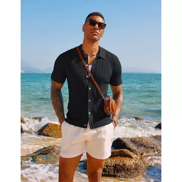 PJ PAUL JONES Men's Polo Shirt Hollowed-Out Textured Casual Knitted Golf Shirt