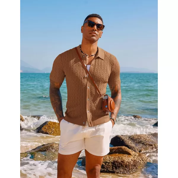 PJ PAUL JONES Men's Polo Shirt Hollowed-Out Textured Casual Knitted Golf Shirt