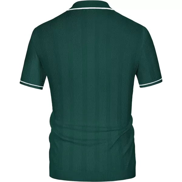 PJ PAUL JONES Men's Polo Shirt Vintage Short Sleeve Knit Shirt Casual Lightweight Hollow Out Shirt