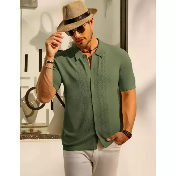 PJ PAUL JONES Men's Polo Shirts Breathable Knit Shirt Vintage Knitted Shirt Short Sleeve Hollowed Out Clothing
