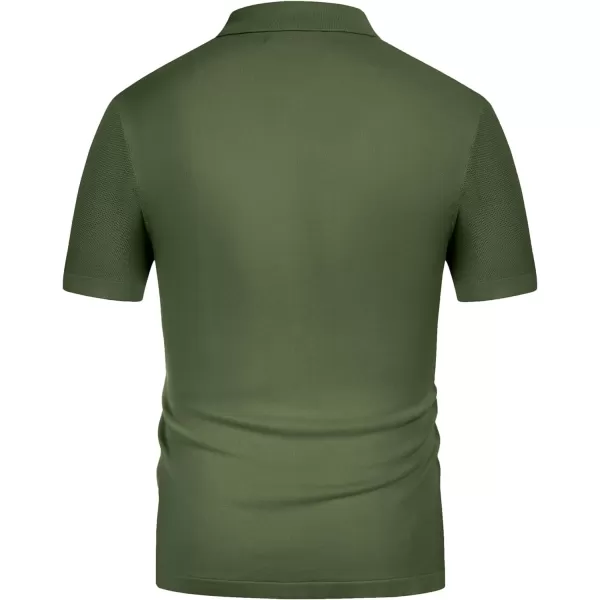 PJ PAUL JONES Men's Polo Shirts Breathable Knit Shirt Vintage Knitted Shirt Short Sleeve Hollowed Out Clothing