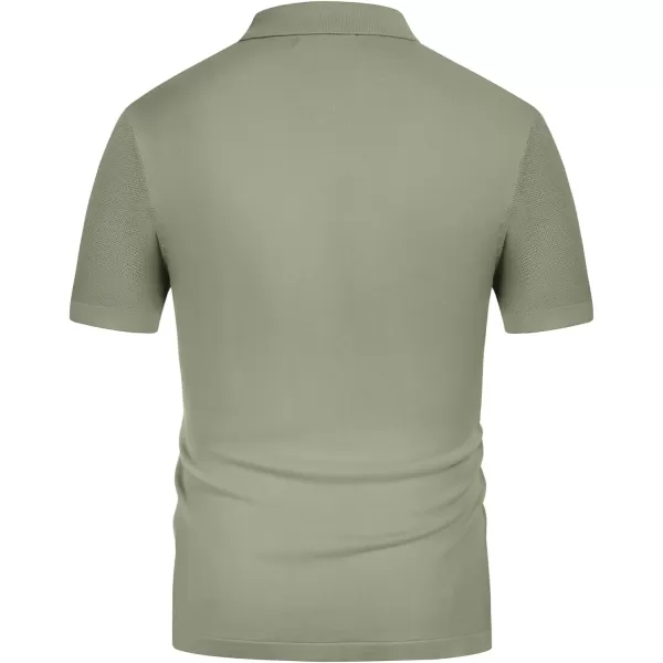 PJ PAUL JONES Men's Polo Shirts Breathable Knit Shirt Vintage Knitted Shirt Short Sleeve Hollowed Out Clothing