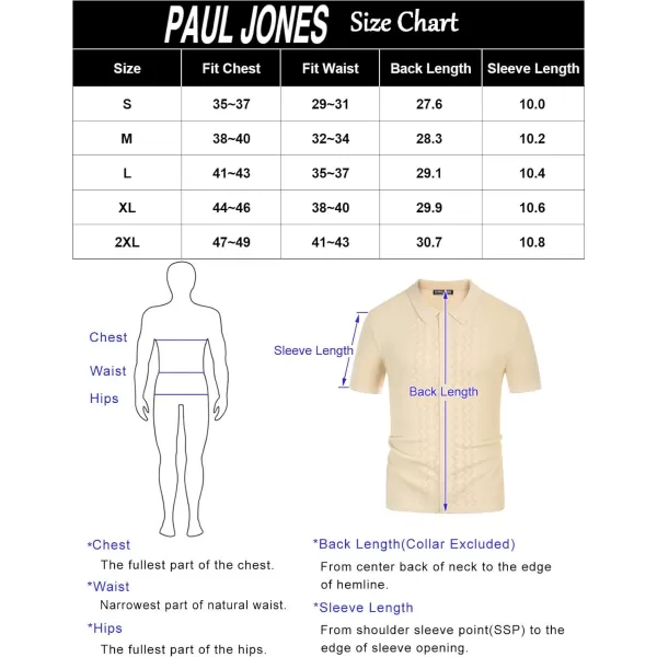 PJ PAUL JONES Men's Polo Shirts Breathable Knit Shirt Vintage Knitted Shirt Short Sleeve Hollowed Out Clothing