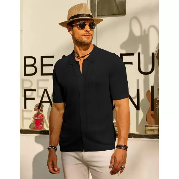 PJ PAUL JONES Men's Polo Shirts Breathable Knit Shirt Vintage Knitted Shirt Short Sleeve Hollowed Out Clothing